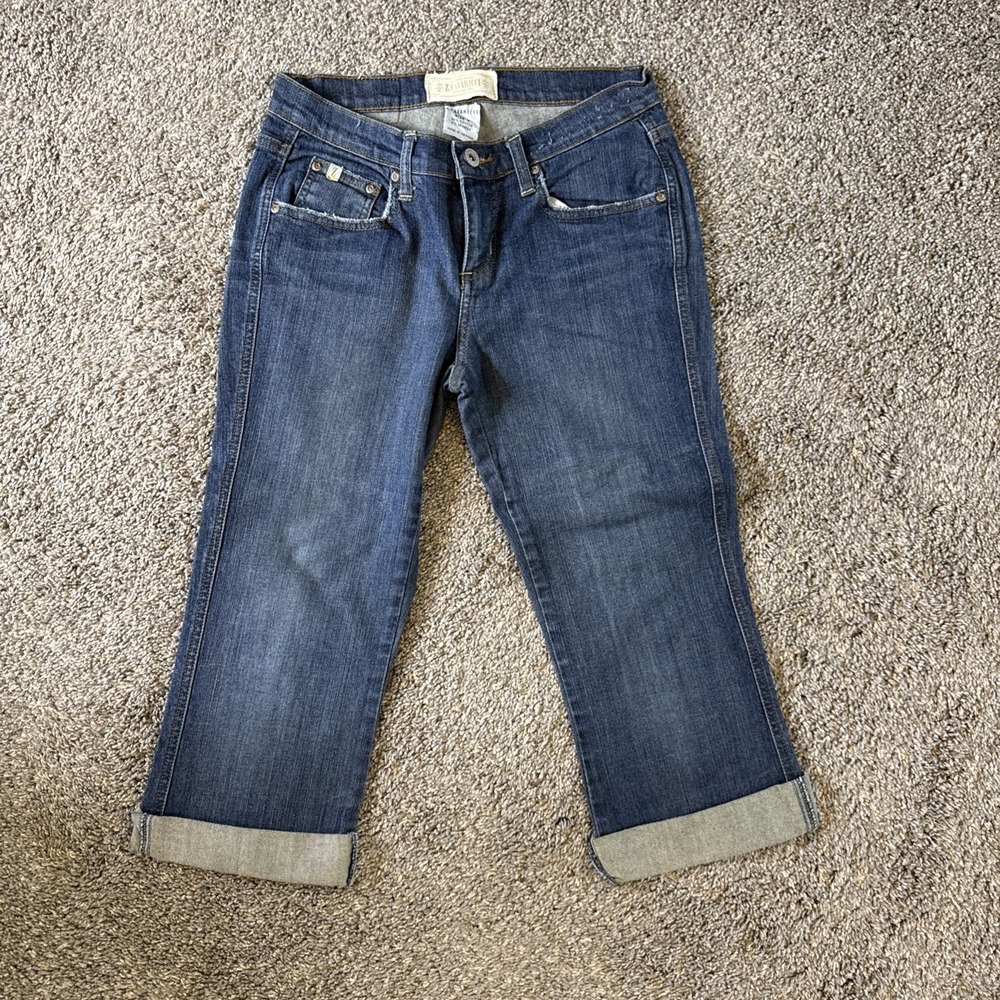 Z. Cavaricci Junior Jeans Blue Capri Crop Denim Beaded Size 9